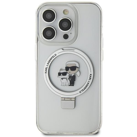 Karl Lagerfeld KLHMN61HMRSKCH iPhone 11 / Xr 6,1&quot; weiß/weiß Hardcase Ringständer Karl&amp;Choupette MagSafe
