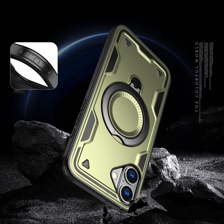 Hybrid Armor Trendige Hülle mit MagSafe für iPhone 16 Plus – grün