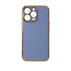 Lighting Color Case für iPhone 12 Pro Max blaue Gelhülle mit goldenem Rahmen