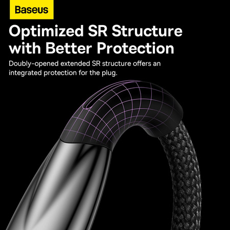 BASEUS kabel Typ C do Apple Lightning 8-pin Power delivery 20W Glimmer Series CADH000101 2m czarny