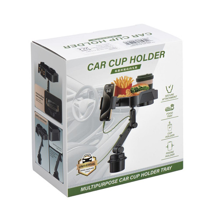 Stolik samochodowy z uchwytem na telefon CP2008 czarny