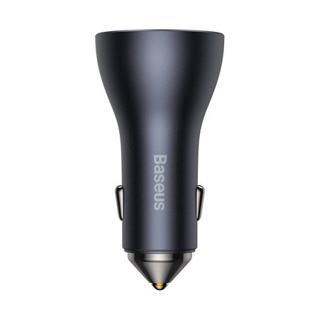 Baseus Golden Contactor Pro ładowarka samochodowa USB-A + 2x USB-C 65W ciemnoszary (CGJP010013)