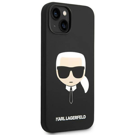 Original Case IPHONE 14 PLUS Karl Lagerfeld Harcase Silicone Karl's Head black