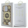 Original Handyhülle IPHONE 16 PRO Guess Hardcase IML Peony On 4G Background MagSafe (GUHMP16LH4PYEEW) braun