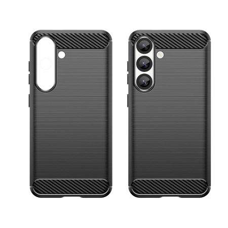 Etui silikonowe Carbon Case na Samsung Galaxy S25 Edge - czarne