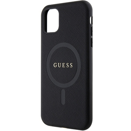 Original Case IPHONE 11 / XR Guess Hardcase Saffiano MagSafe (GUHMN61PSAHMCK) black