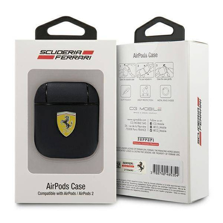 Ferrari FESA2LEBK AirPods cover czarny/black On Track Leather