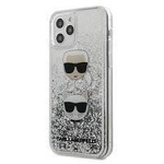 Karl Lagerfeld KLHCP12MKCGLSL iPhone 12 Pro / iPhone 12 srebrny/silver hardcase Liquid Glitter Karl&Choupette