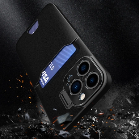 Leder Stand Case für Samsung Galaxy S23 Ultra Cover Kartenetui mit Ständer schwarz