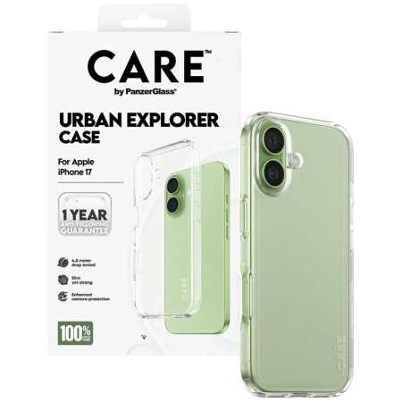 Etui CARE by PanzerGlass Flagship Urban Explorer w. Clear Frame na iPhone 17 - przezroczyste