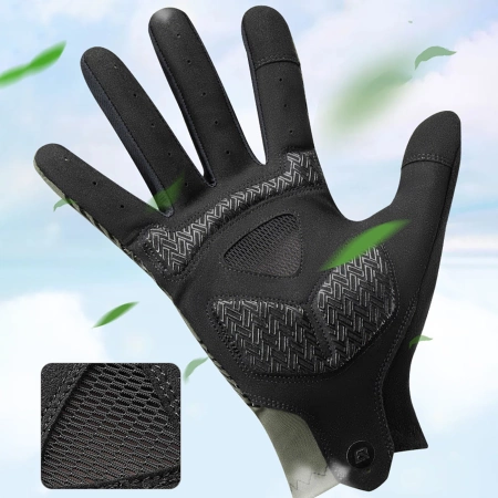 Rockbros Fahrradhandschuhe Frühling/Sommer/Herbst, Full, Größe: M - Grün