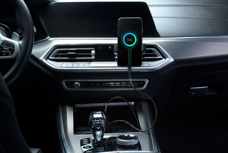 FORCELL Carbon kabel Typ C do iPhone Lightning 8-pin Power Delivery PD27W CB-01C czarny 1 metr