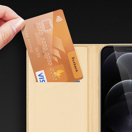 Dux Ducis Skin Pro Bookcase type case for iPhone 13 Pro golden