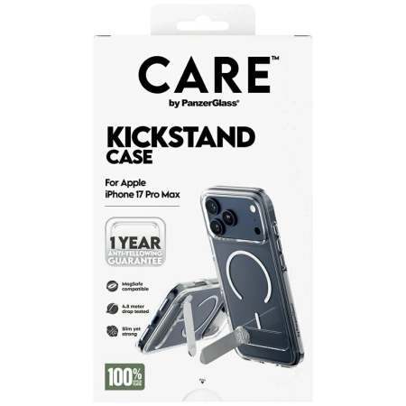 CARE by PanzerGlass Feature Case mit Kickstand MagSafe für iPhone 17 Pro Max – Transparent
