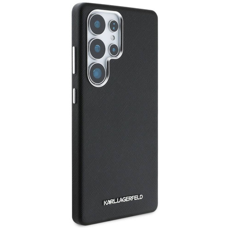 Original Case SAMSUNG GALAXY S25 ULTRA Karl Lagerfeld Saffiano Full Wrapped Elongated Metal Logo MagSafe black