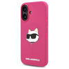 Original Handyhülle IPHONE 16 Karl Lagerfeld Hardcase Silicone Choupette Head Print MagSafe (KLHMP16SSCHPPLF) Fuchsie