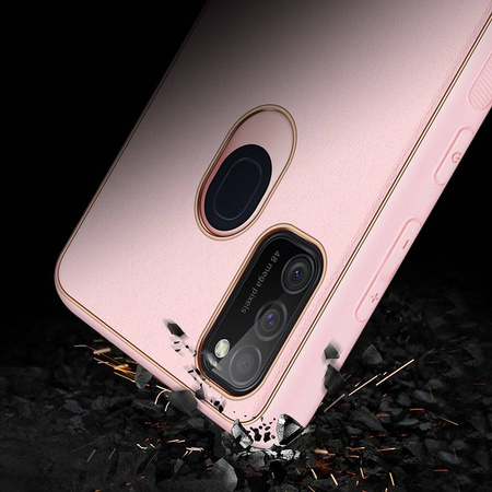 Dux Ducis Yolo eleganckie etui pokrowiec ze skóry ekologicznej Samsung Galaxy M30s różowy