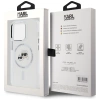 Karl Lagerfeld IML Metal Karl &amp; Choupette Head MagSafe iPhone 14 Pro Case - White