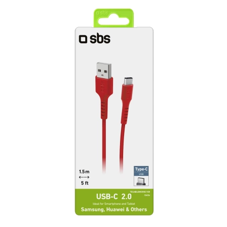 Kabel SBS TECABLEMICROC15R USB-A - USB-C 1,5 m - czerwony