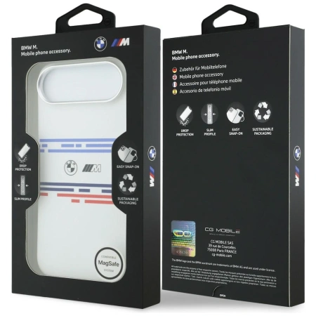 Etui BMW M Silicon Horizontal Line MagSafe na iPhone Air- białe