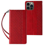 Magnet Strap Case für Samsung Galaxy S23 Ultra Flip Wallet Mini Lanyard Stand Rot