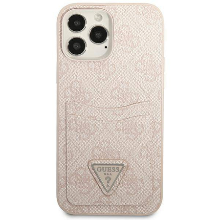 Case IPHONE 13 PRO MAX Guess Hardcase 4G Triangle Logo Cardslot (GUHCP13XP4TPP) pink