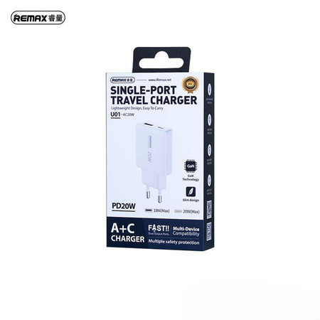 ŁAD SIEC REMAX ULTRA THIN GaN 20W RP-U01-AC WHITE