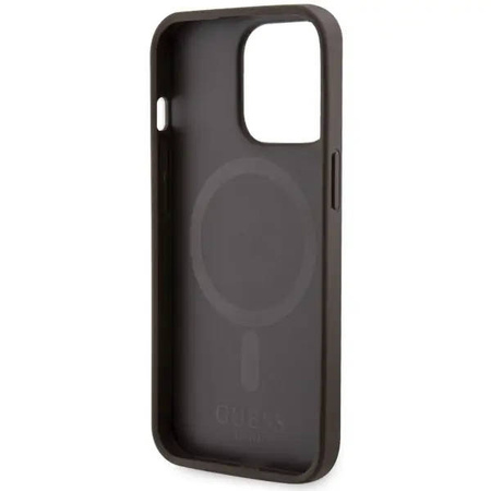 Guess GUHMP13XP4RPSW iPhone 13 Pro Max 6,7&quot; braun/braunes Hardcase 4G bedruckte Streifen MagSafe
