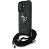 Original Handyhülle IPHONE 16 Guess 4G Big Logo Cord Stap Crossbody schwarz