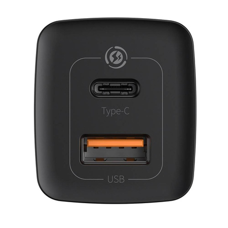 Baseus GaN2 Lite szybka ładowarka sieciowa 65W USB / USB Typ C Quick Charge 3.0 Power Delivery (azotek galu) czarny (CCGAN2L-B01)