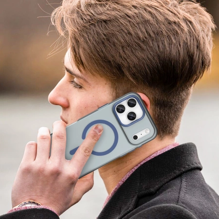 Etui Magnetic Abrasive na iPhone 17 Pro Max kompatybilne z MagSafe - matowe niebieskie