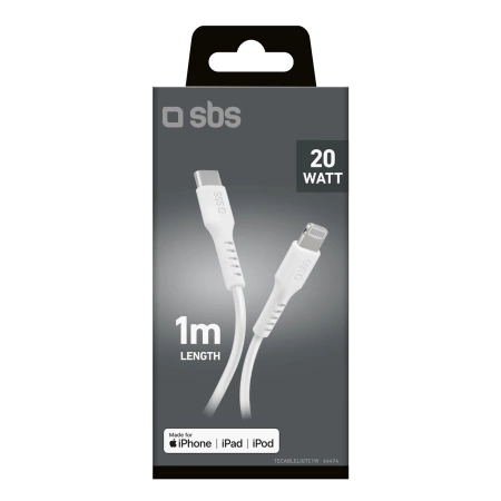 SBS TECABLELIGTC1W USB-C - Lightning Cable MFi Certified, 1m - White