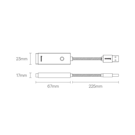 Baseus Lite Series zewnętrzna karta sieciowa USB-A - RJ-45 1Gbps (1000Mbps) szary (WKQX000113)
