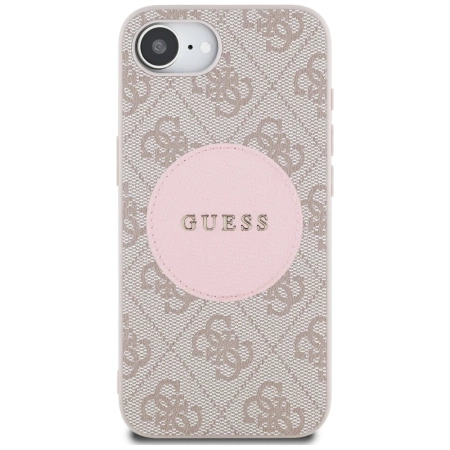 Guess 4G Circle Classic Logo MagSafe iPhone 16e Hülle - Rosa