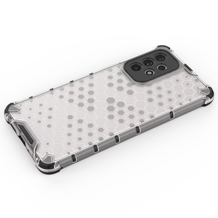 Honeycomb case armored cover with a gel frame for Samsung Galaxy A73 transparent