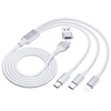 3MK KABEL HYPER 3w1 1,5m Biały USB-A/C do Micro/USB-C/Lightning