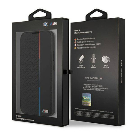 Case BMW BMBKS22MTRTBK S22 + S906 black / black bookcase M Collection Triangles