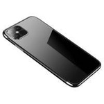 Clear Color case TPU gel cover with metallic frame for Samsung Galaxy S22 + (S22 Plus) black