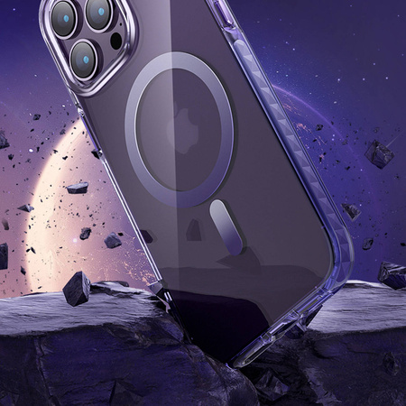 Kingxbar PQY Ice Crystal Series magnetyczne etui iPhone 14 MagSafe szare