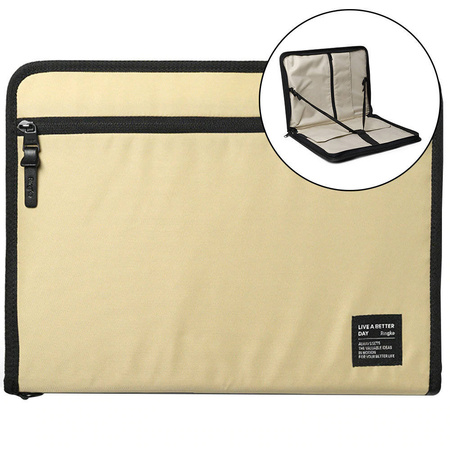 Ringke Smart Zip Pouch Universaltasche für Laptop, Tablet (bis 13''), Ständer, Tasche, Organizer, beige