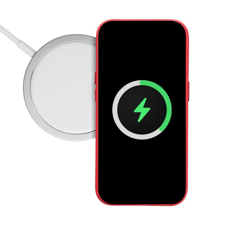 Futerał LEATHER MAG COVER kompatybilny z MagSafe do IPHONE 16 Plus czerwony