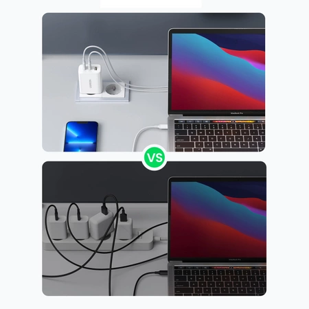 Ugreen Schnellladegerät 2x USB Typ C / USB 65W PD3.0, QC3.0/4.0+ weiß (CD275)