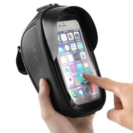 Wozinsky bike handlebar bag with phone case 1l black (WBB16BK)