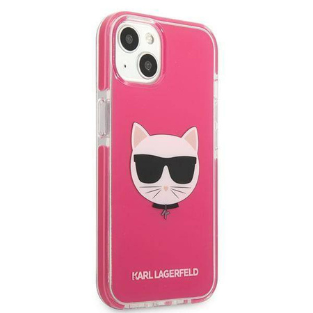 Original Case IPHONE 13 MINI Karl Lagerfeld Hardcase Choupette Head (KLHCP13STPECPI) pink