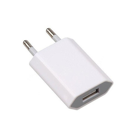 ECONOMY ŁADOWARKA SIECIOWA USB 1A BIAŁA PŁASKA