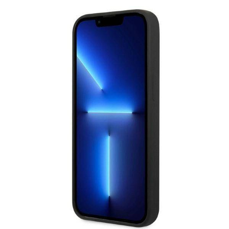 Original Case IPHONE 13 MINI Guess Hard Case Silicone Logo Plate MagSafe (GUHMP13SSPLK) black