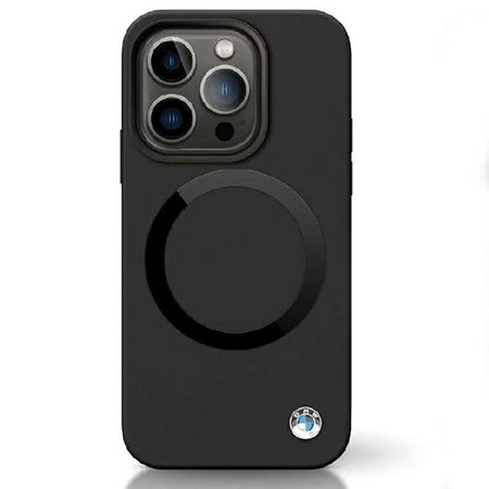 Original Handyhülle IPHONE 14 PRO BMW Signature Liquid Silicone MagSafe (BMHMP14LSILBK2) schwarz
