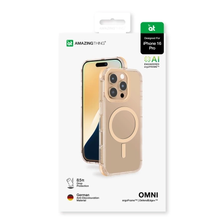 Etui silikonowe AMAZINGTHING Omni Mag Case do iPhone 16 Pro Max - różowe złoto
