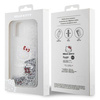 Hello Kitty Liquid Glitter Charms Kitty Head case for iPhone 15 - silver