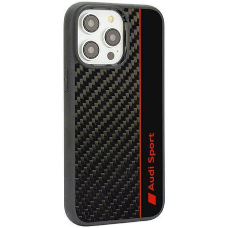 Audi Carbon Fiber Stripe iPhone 14 Pro 6.1&quot; black/black hardcase AUS-TPUPCIP14P-R8/D1-BK